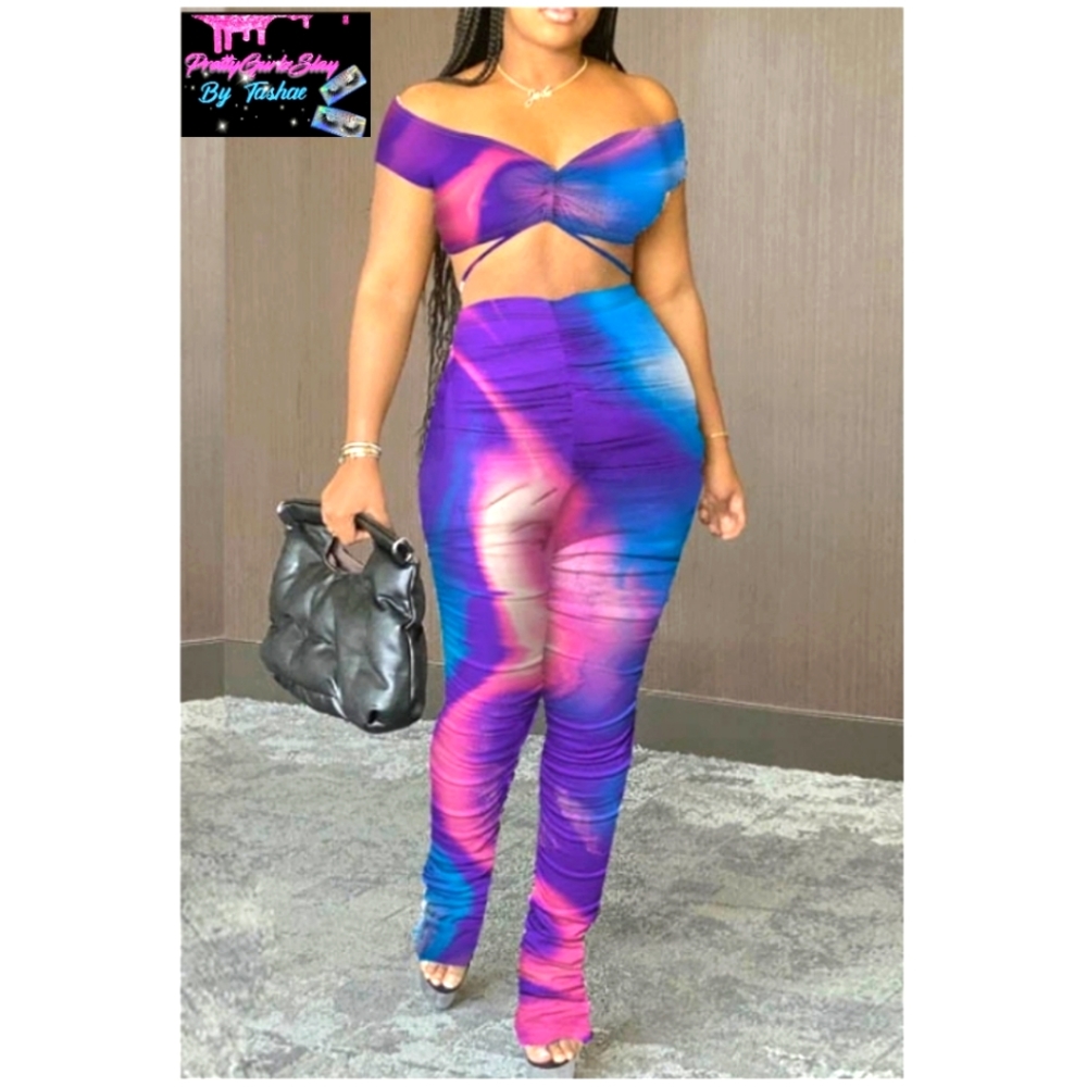 Beautiful Color wave 2 pc pants set